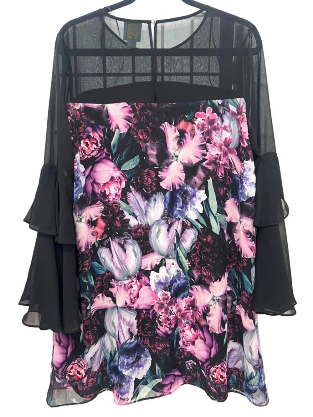 Cece PLUS Size 14 Camille Floral Ruffle Sleeve Shift Dress Romantic Feminine